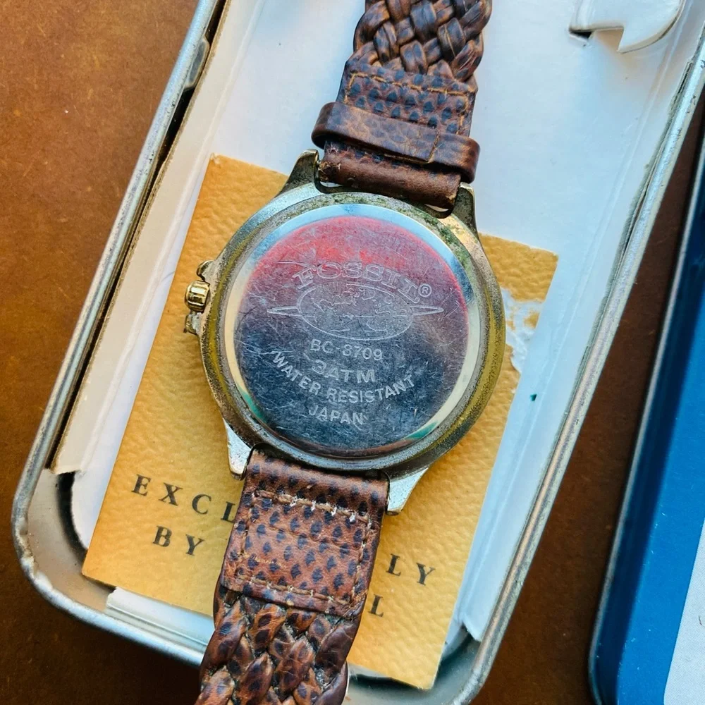 1995 RARE FOSSIL CHRONOGRAPH MOON PHASE WATCH BQ-8709
